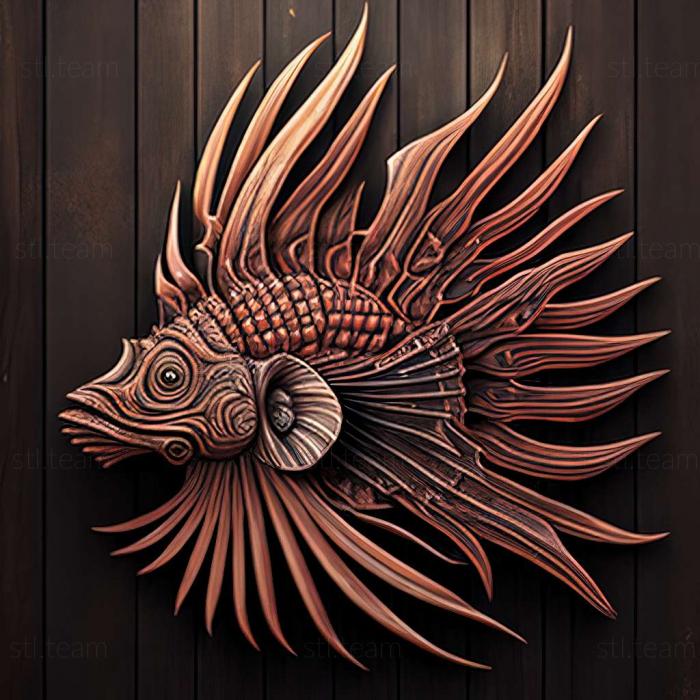 3D model Indian lionfish fish (STL)